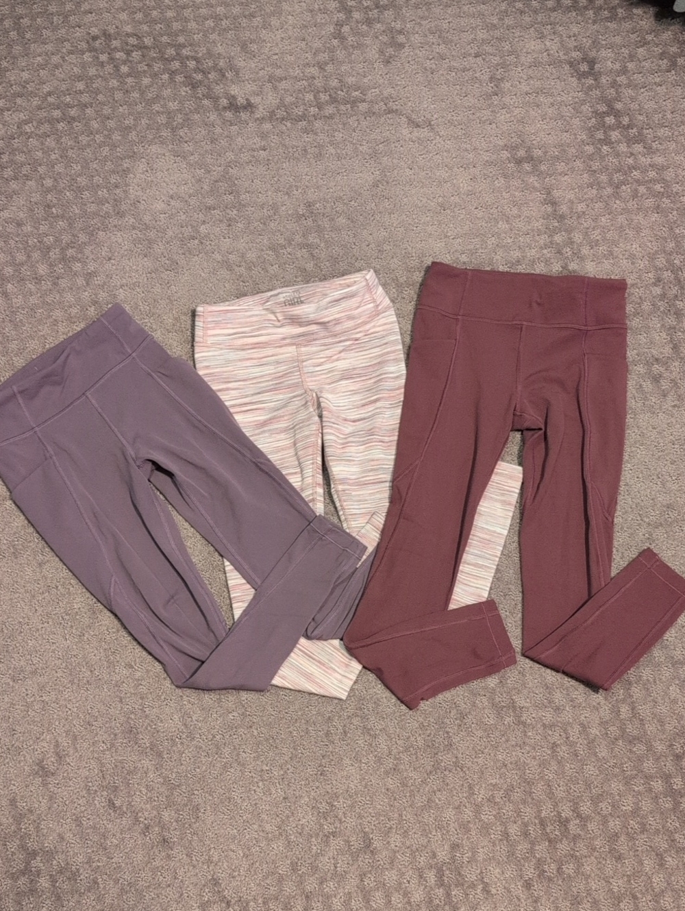 Bundle Of 3:  Athleta Girl Leggings  High Rise Leggings Size M (8-10)